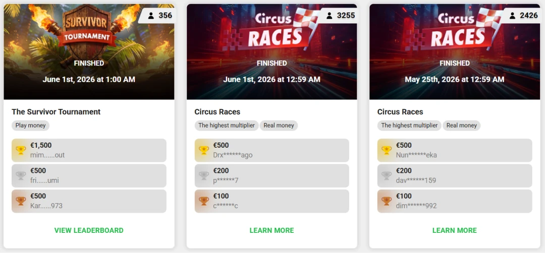 Circus Casino Tournaments